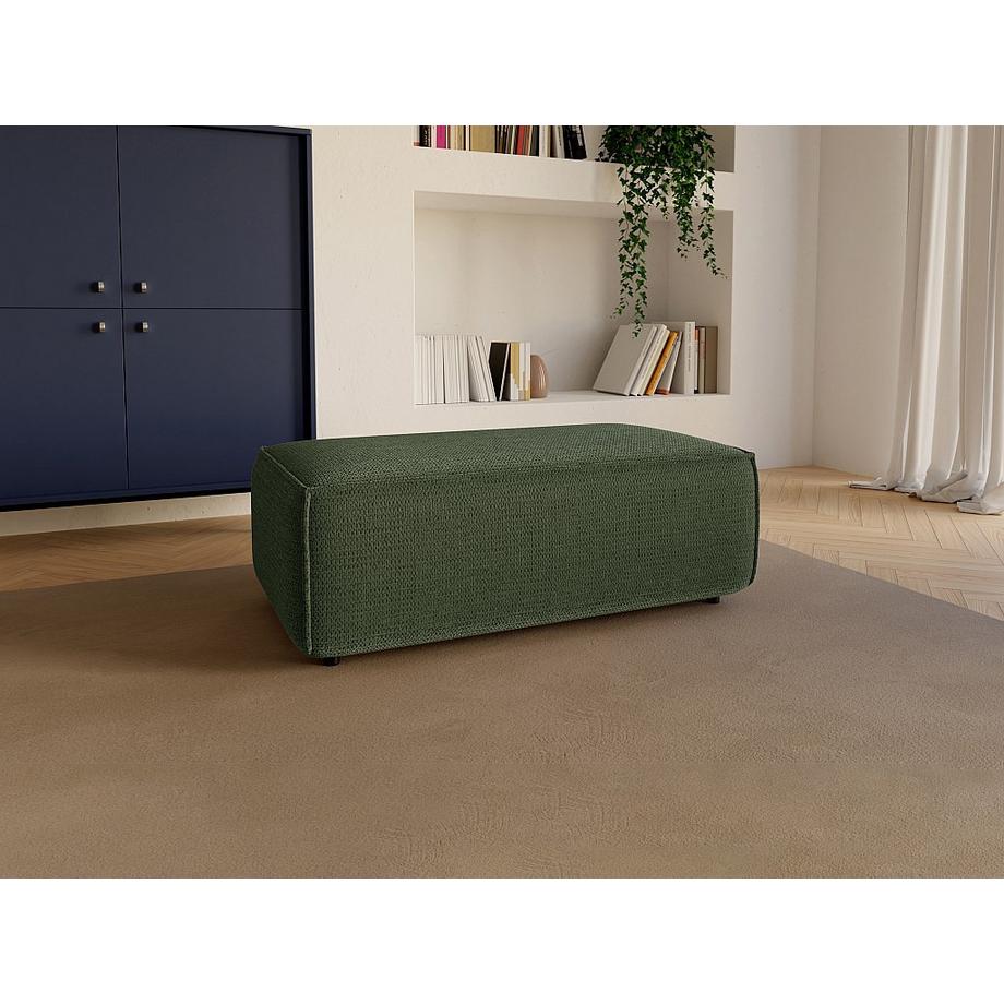 Vente-unique Hocker - Strukturstoff - Grün - AMELIA  