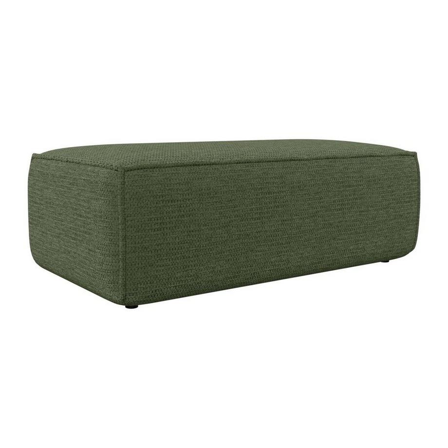 Pouf en tissu texturé vert AMELIA