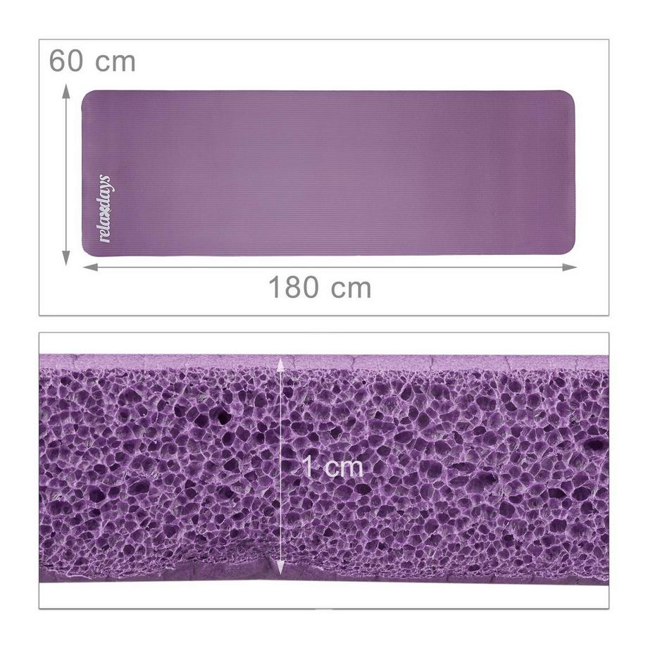 B2X  Tapis de yoga de 1 cm d'épaisseur de couleur unie 