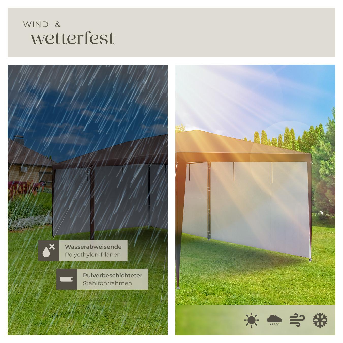 Tectake Pavillon Almchalet in 2 Größen, im Steckystem abnehmbare Seitenteile  