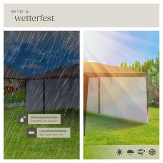 Tectake Pavillon Almchalet in 2 Größen, im Steckystem abnehmbare Seitenteile  