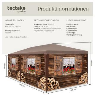 Tectake Pavillon Almchalet in 2 Größen, im Steckystem abnehmbare Seitenteile  