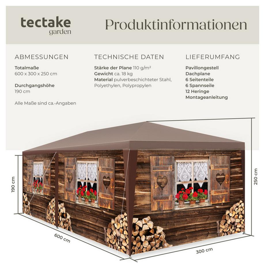 Tectake Pavillon ALMCHALET emboîtable  