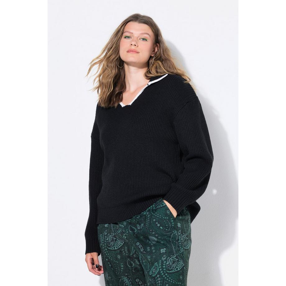 Studio Untold Pull Oversize Maille Texturée Col Polo  