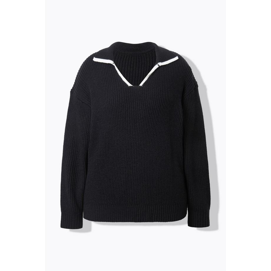 Studio Untold Pull Oversize Maille Texturée Col Polo  