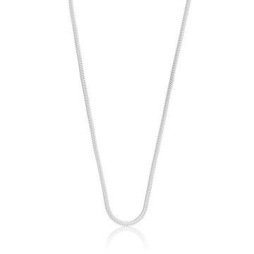Collier serpent or blanc 750, 1.6mm, 40cm