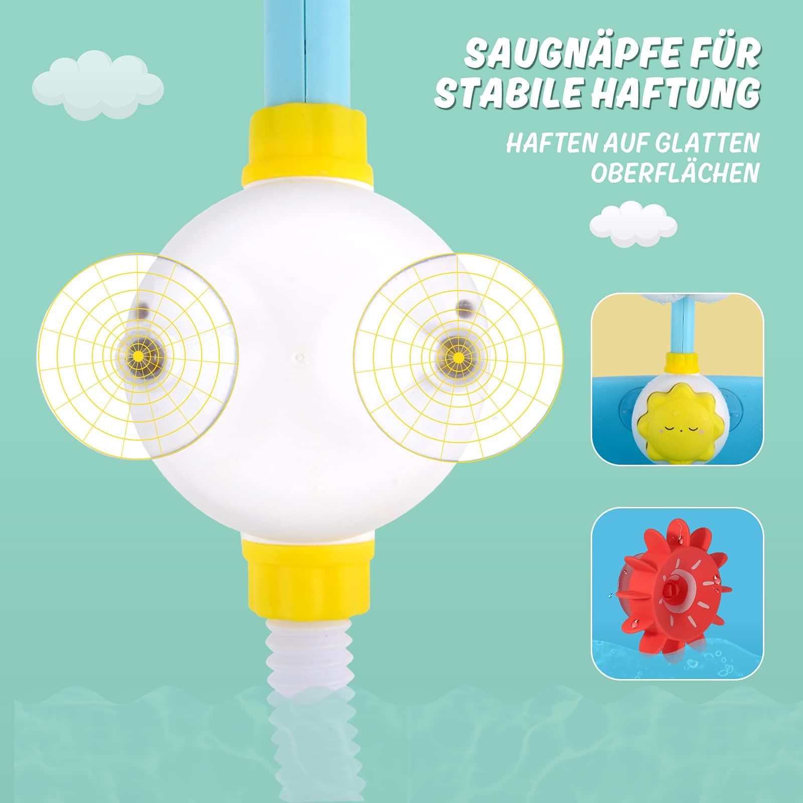 Activity-board  Badespielzeug, Badewannenspielzeugset mit Wasserdusche, Kugelbahn, Angelspiel, schwimmendes Spritzspielzeug 