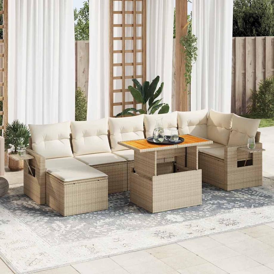 VidaXL set di divani da giardino Polirattan  