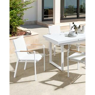 Beliani Lot de 4 chaises de jardin en Aluminium Moderne BUSSETO  