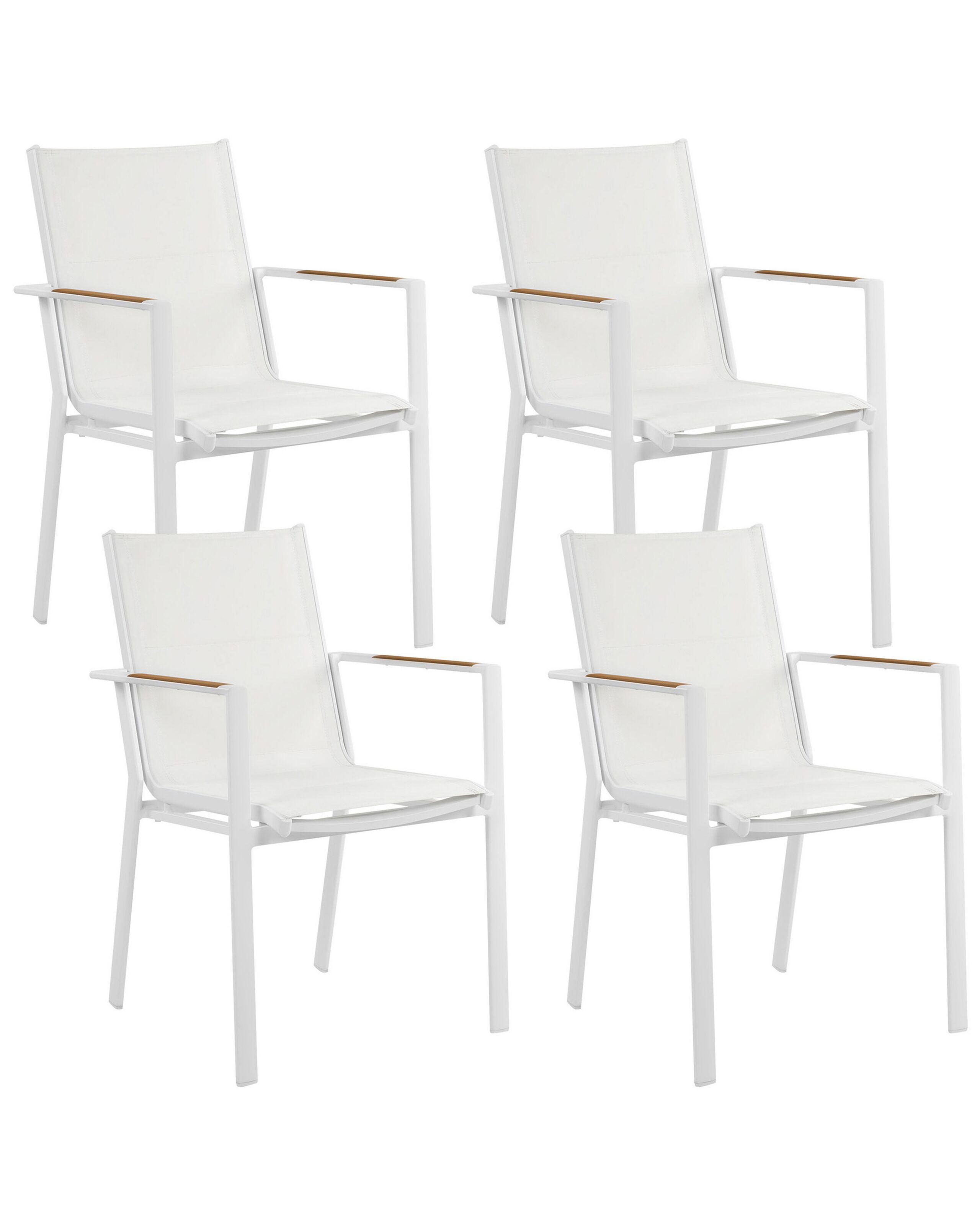 Beliani Lot de 4 chaises de jardin en Aluminium Moderne BUSSETO  