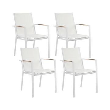 Lot de 4 chaises en Aluminium Moderne BUSSETO