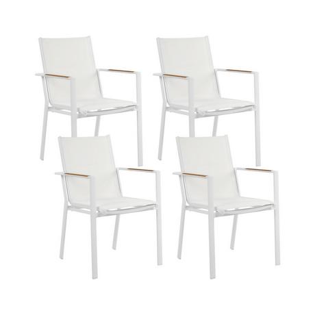 Beliani Lot de 4 chaises de jardin en Aluminium Moderne BUSSETO  