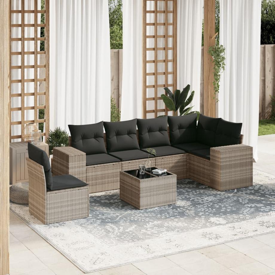 VidaXL Ensemble de canapés de jardin rotin synthétique  