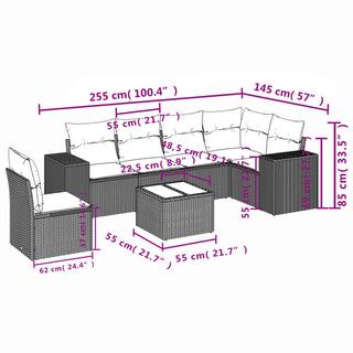 VidaXL set divano da giardino Polirattan  