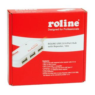 Roline  USB 2.0 Hub, 4 Ports, with Repeater 12 m Bianco 