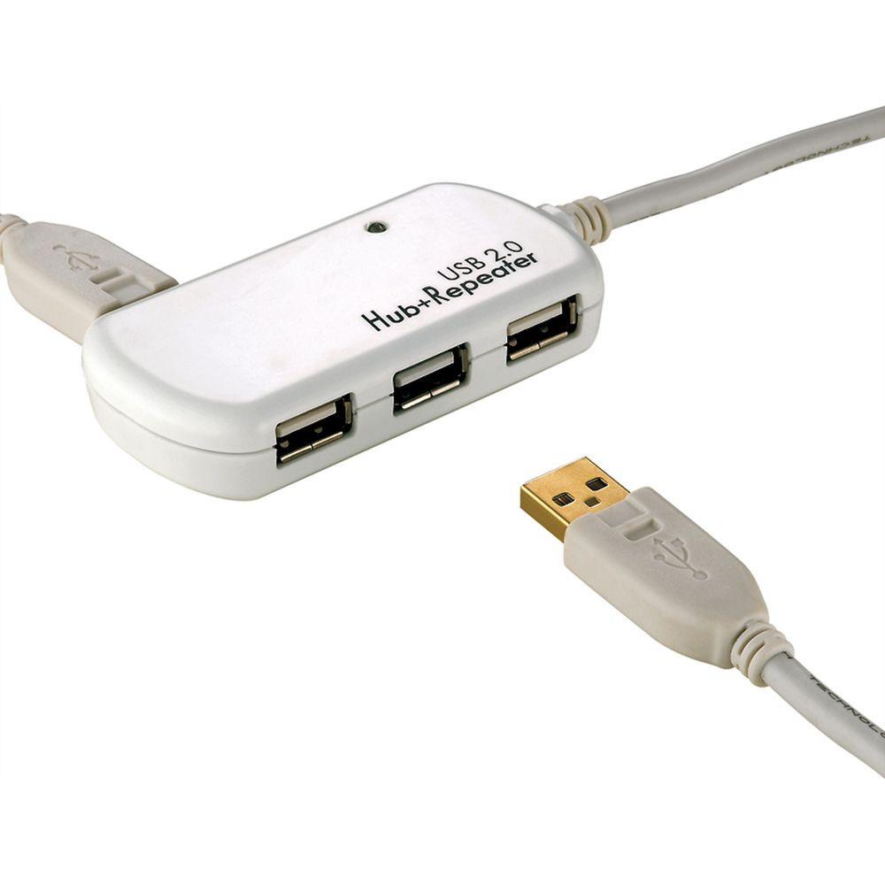 Roline  USB 2.0 Hub, 4 Ports, with Repeater 12 m Bianco 