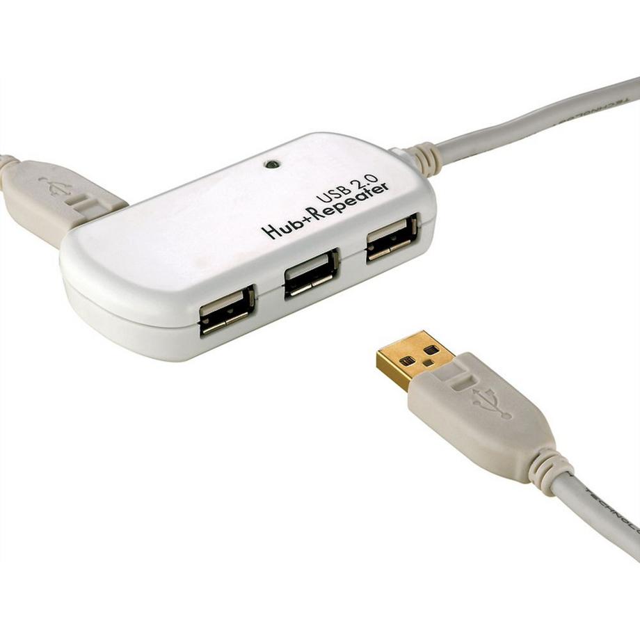 Roline  USB 2.0 Hub, 4 Ports, with Repeater 12 m Bianco 