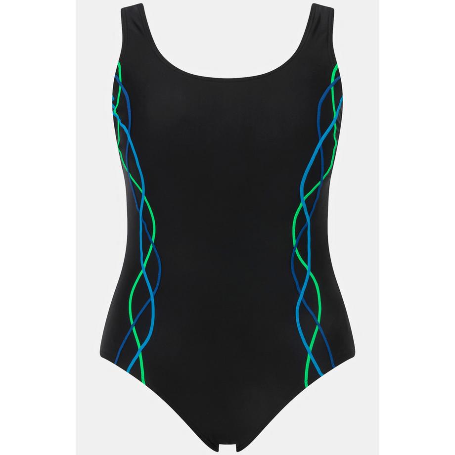 Ulla Popken Costume da bagno con bordure e fascia sotto il seno  