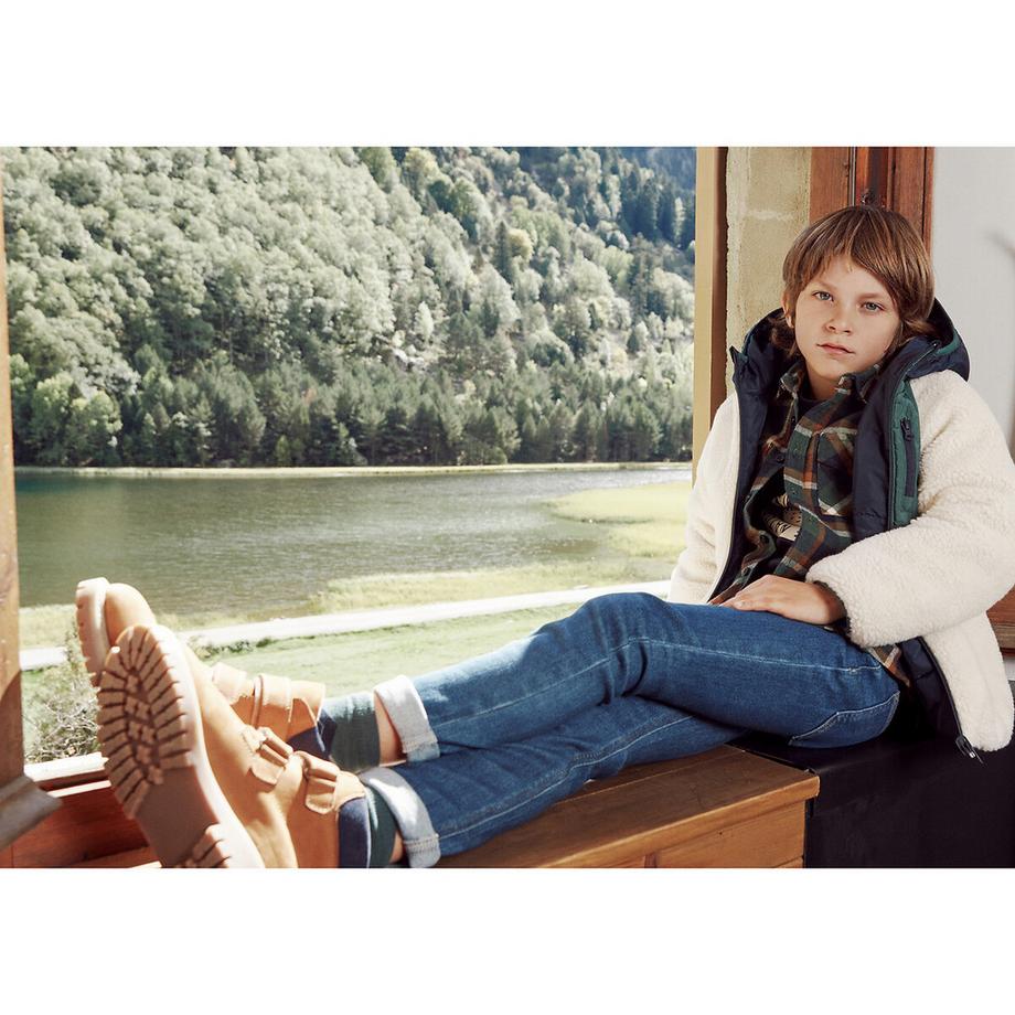 La Redoute Collections Stivali in pelle foderati con chiusura a strappo  