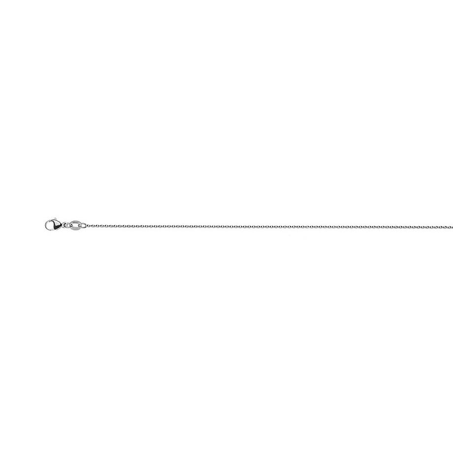 Collier rond d'forçat en or blanc 750, 1,2mm, 38cm