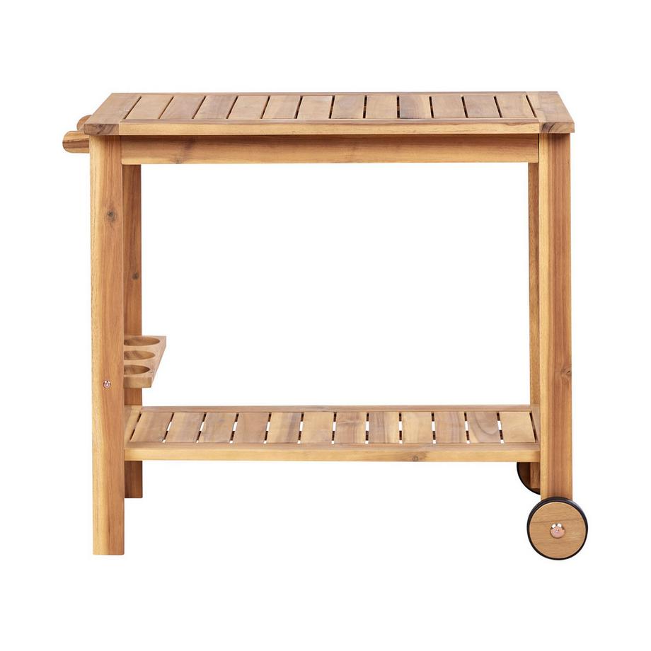 Beliani Carrello per bevande da giardino en Legno d'acacia certificato FSC® Rustico SASSARI II  