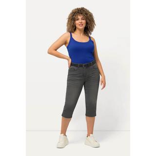 Ulla Popken  Capri Jeans Sarah, schmale 5-Pocket-Form, Saumschlitz 