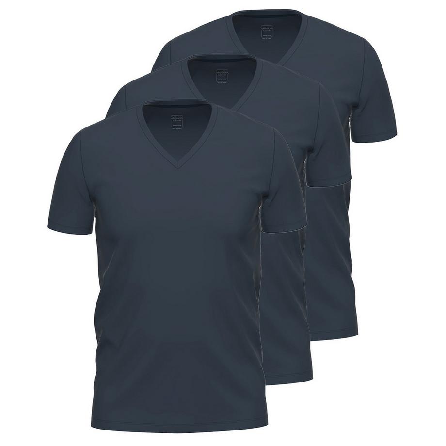 Ammann Close to you Kurzarm V-Ausschnitt Unterhemd 3er Pack  