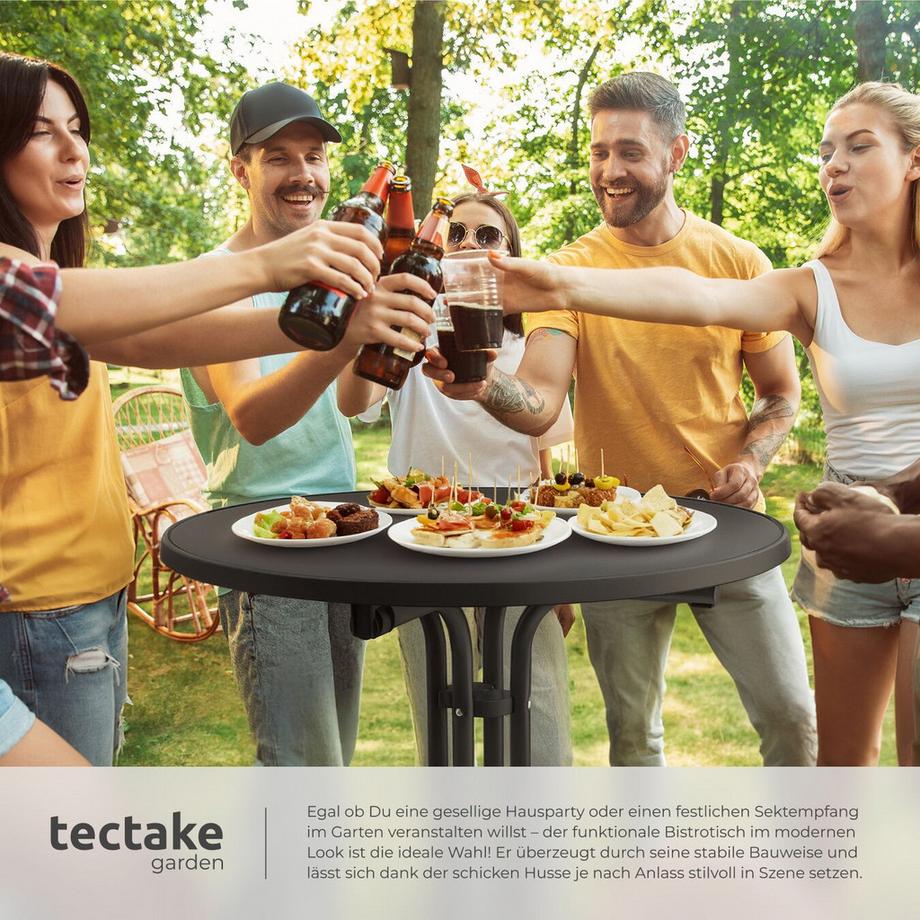 Tectake Stehtisch Eren rund mit Tischhusse klappbar, 90 x 110 cm  