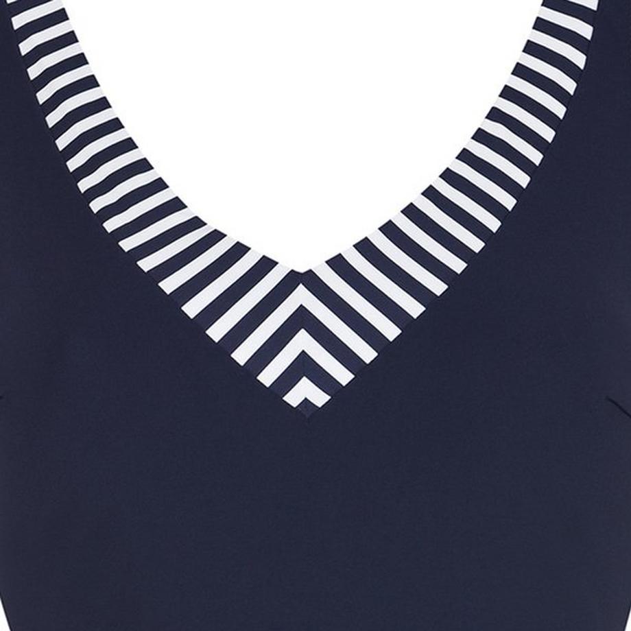 SUNFLAIR Basic Gestreifter V-Ausschnitt Badeanzug  