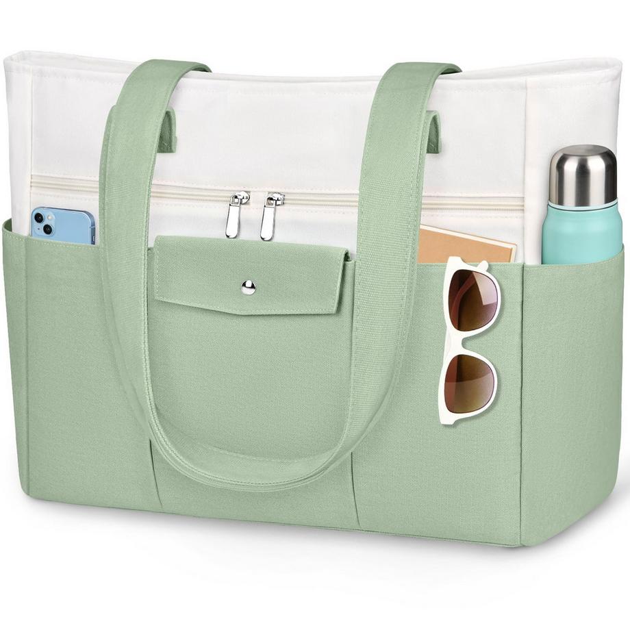 Große Einkaufstasche XXL mit Reißverschluss - Handtasche & Strandtasche, wasserdichte Innentasche