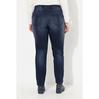 Ulla Popken  Jean Boyfriend jambe large, 4 poches, coutures fantaisie 