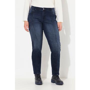 Jean Boyfriend jambe large, 4 poches, coutures fantaisie