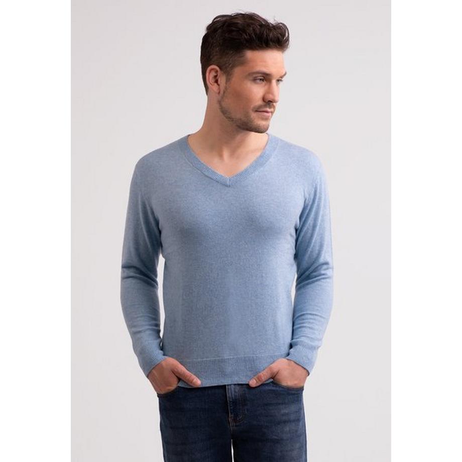 CASH-MERE.CH Recycelter Kaschmir V-Ausschnitt Pullover  