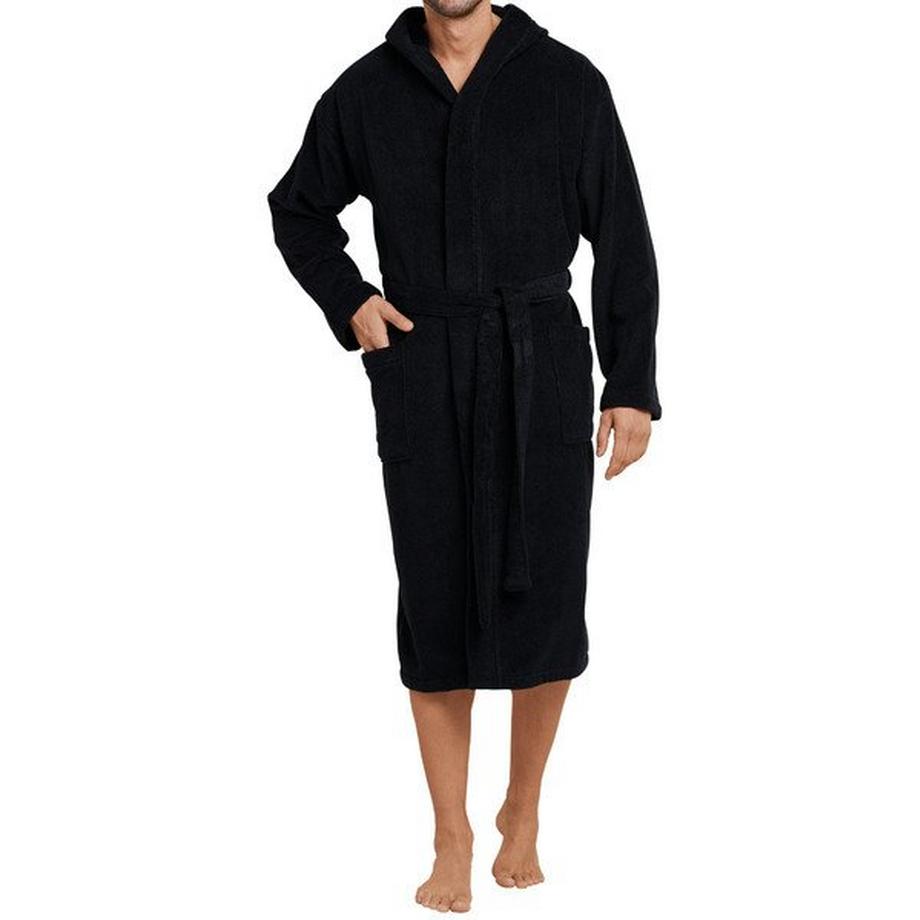 Schiesser Essentials Bademantel mit Kapuze  