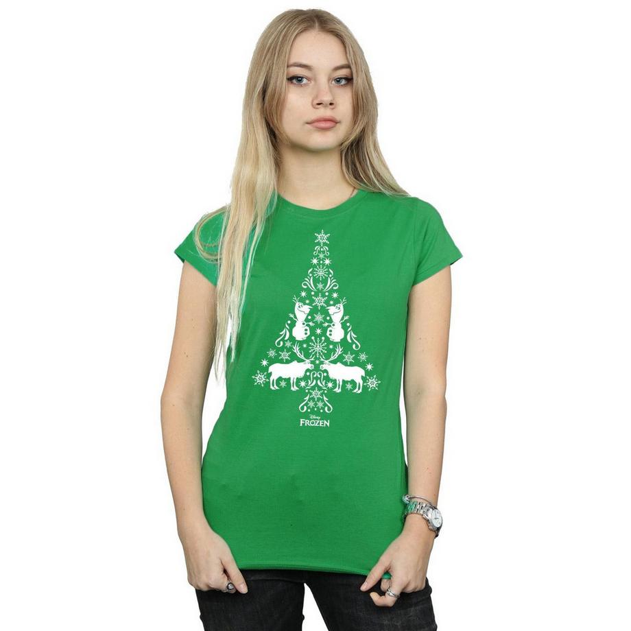 Disney Frozen T-Shirt Albero di Natale Maniche Corte  