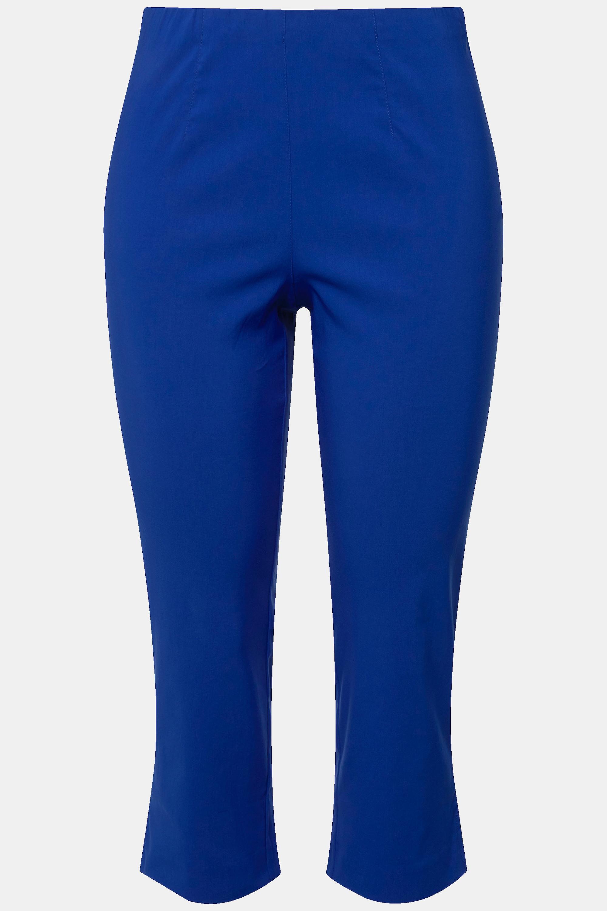 Ulla Popken Pantaloni Bengalina Lunghezza Polpaccio Gamba Dritta Vita Elastica  