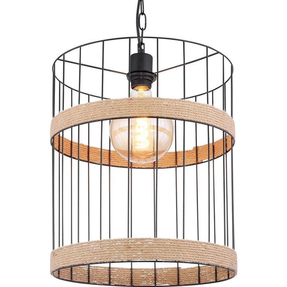 mutoni Lampada a sospensione Halia in metallo nero opaco 1xE27  