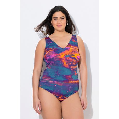 Ulla Popken Badeanzug ohne Softcups V-Ausschnitt Recycelt  