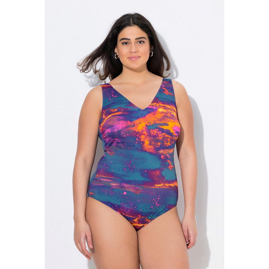 Ulla Popken Maillot de bain sans bonnets souples col V recyclé  