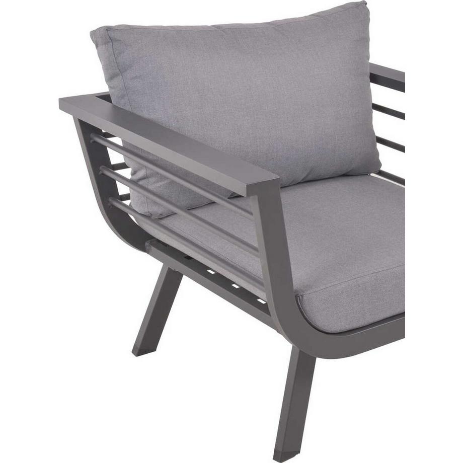 mutoni Salotto da giardino Elia grigio (set di 4)  