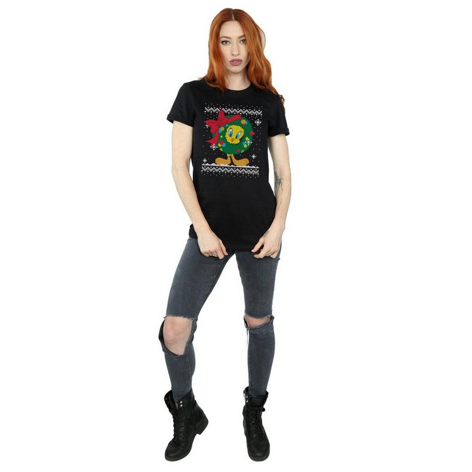 LOONEY TUNES Tweety Pie Christmas Fair Isle T-Shirt  