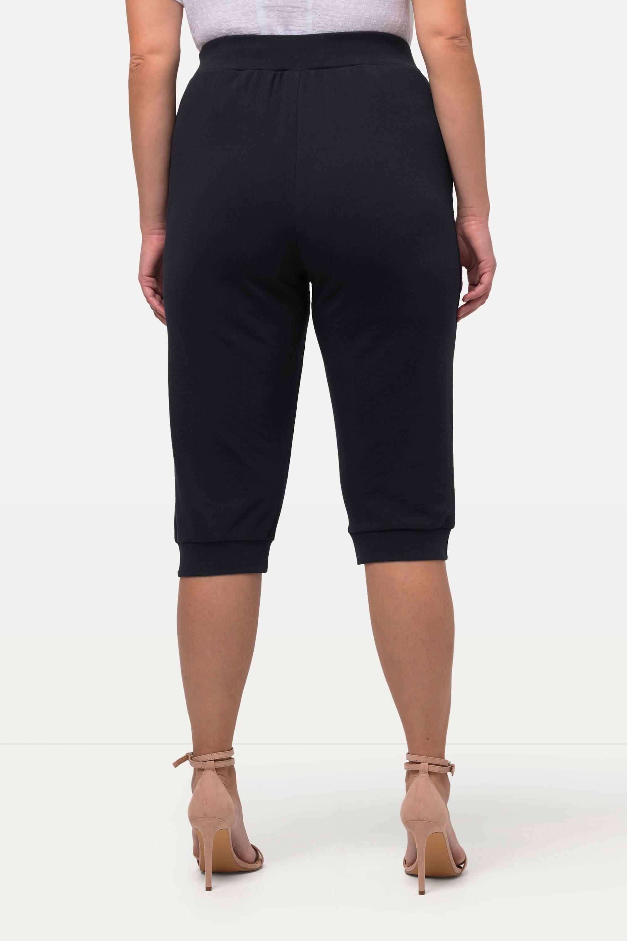 Ulla Popken  Pantalon de jogging, inspiré du costume traditionnel bavarois, broderies, taille élastique, longueur 7/8 