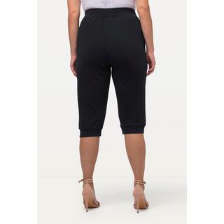 Ulla Popken  Pantaloni sportivi in tradizionale stile Tracht con ricami, cintura elastica e lunghezza a 7/8 