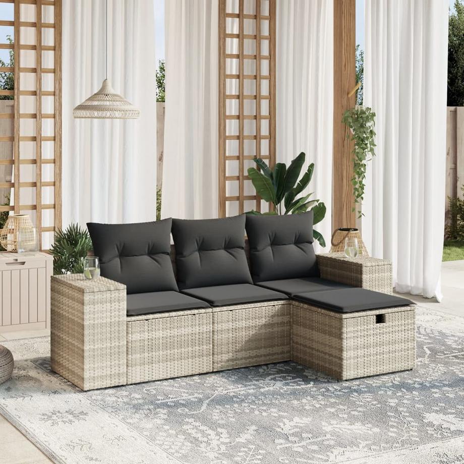 VidaXL set divano da giardino Polirattan  
