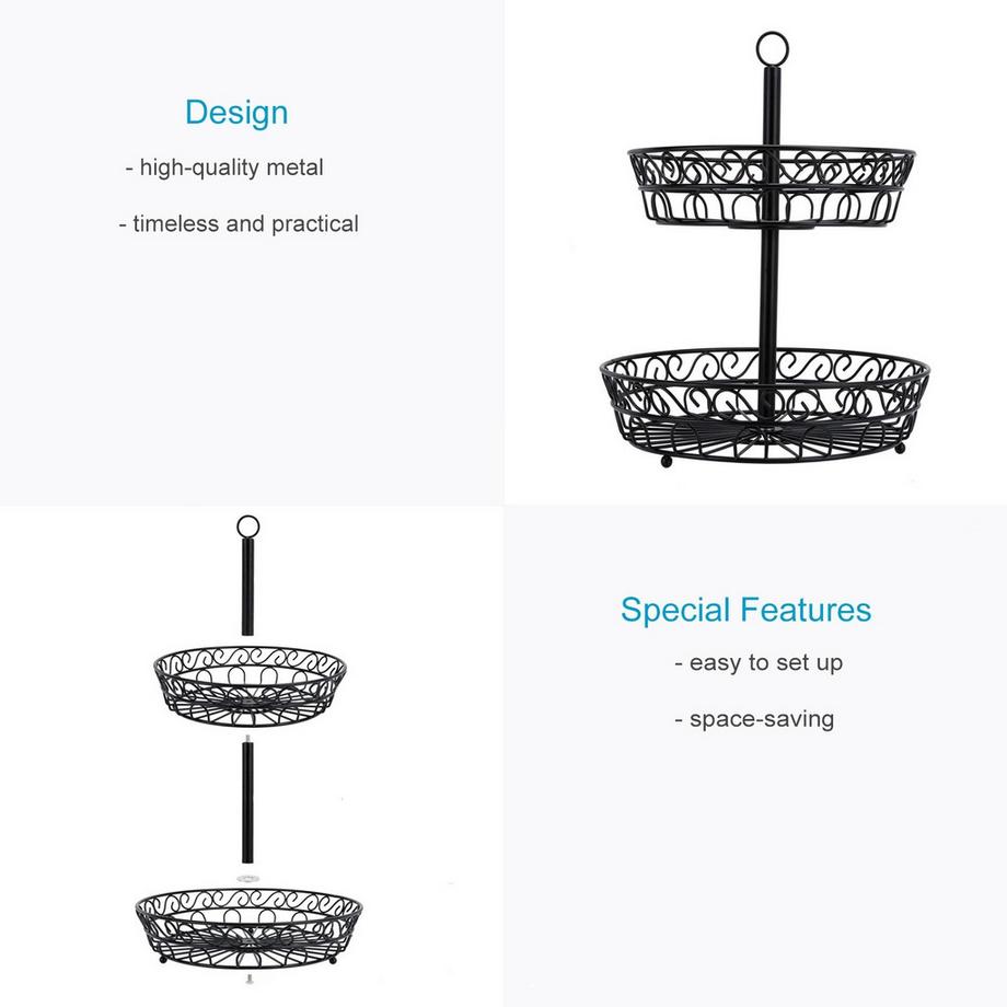 Intirilife Intirilife Corbeille à fruits Etagere, 2 étages  