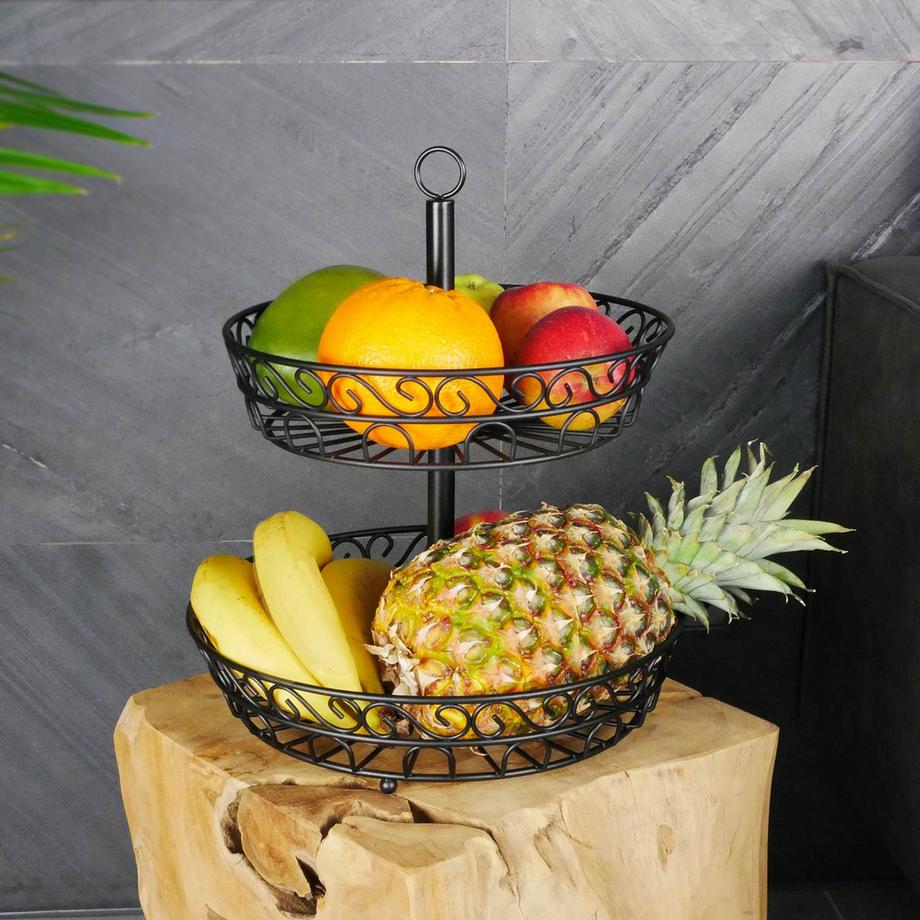 Intirilife Intirilife Corbeille à fruits Etagere, 2 étages  