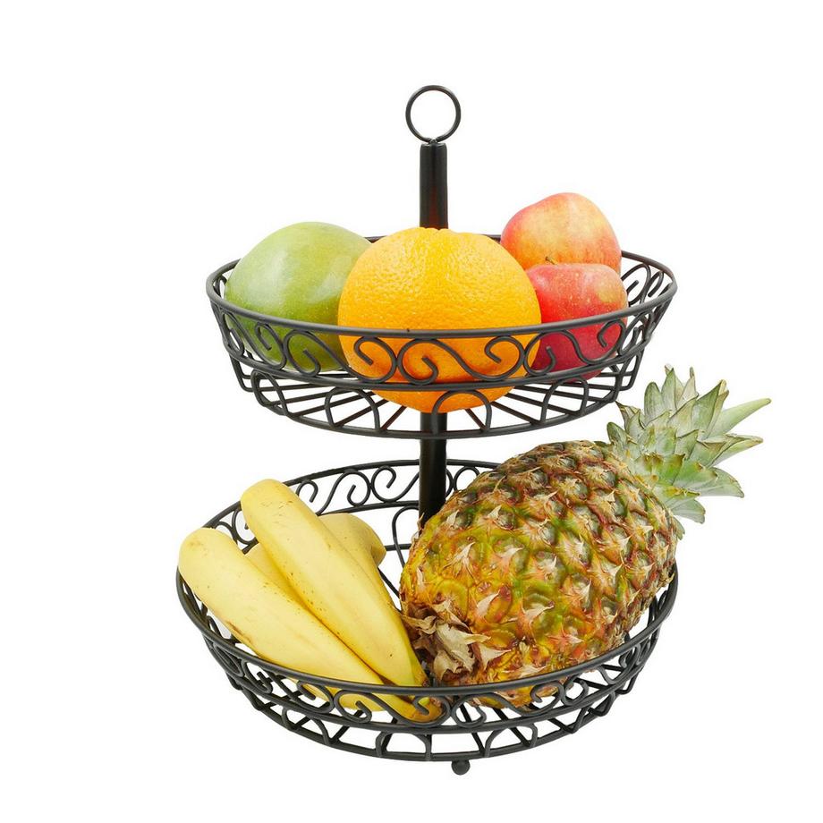 Intirilife Corbeille à fruits Etagere, 2 étages