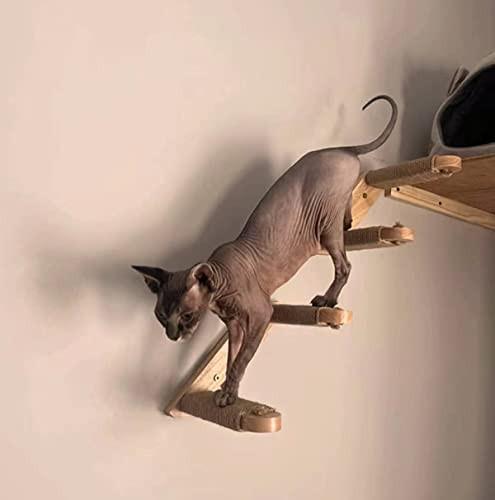 Alopini  Katzenkletterwand, Kratzbaumwand, 2er-Set Katzentreppe Wand, Katzenleiter 