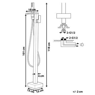 Beliani Robinet de baignoire autoportante en Laiton Moderne BOYOMA  