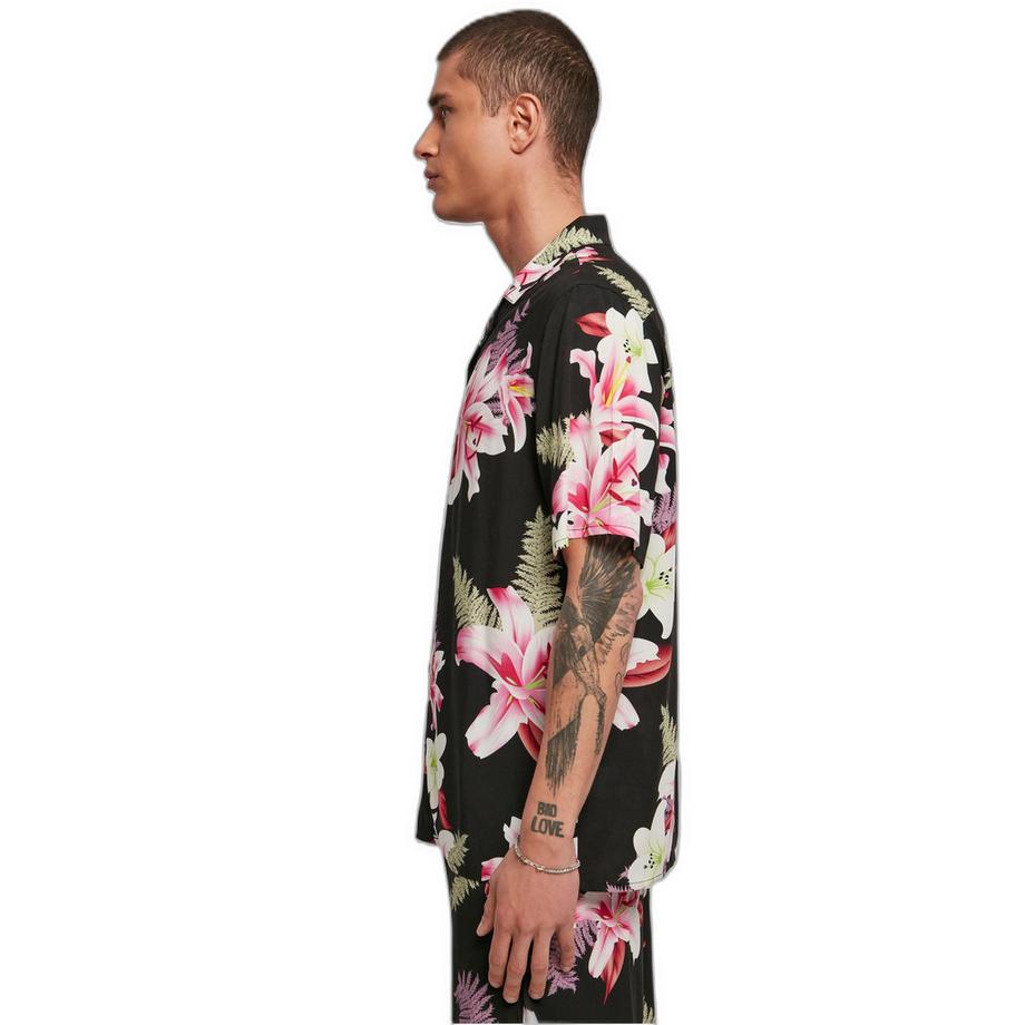 URBAN CLASSICS Viscose All Over Print Resort Hemd  